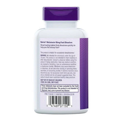 Natrol, Melatonin Fast Dissolve Strawberry, 10 Mg, 100 Tablets - Image 3