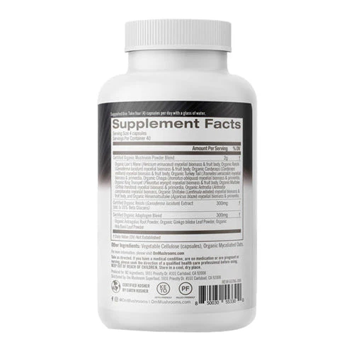 Om Mushrooms, Superfood Master Blend Mushroom Capsules, 160 Count - Image 3